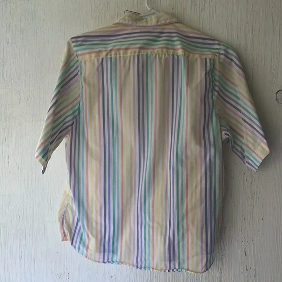 Vintage Pastel 🌈 Striped Button 👕 - Picture 2 of 3